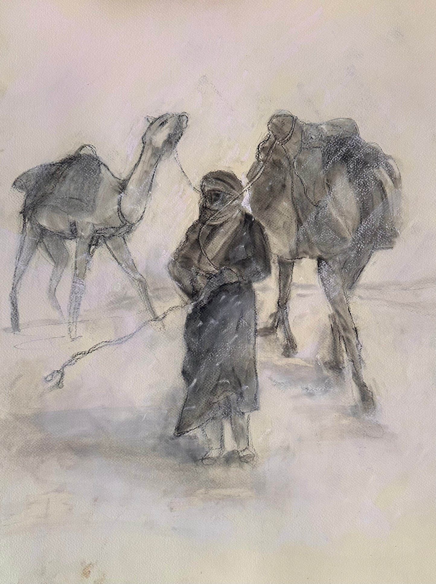 A nomad man in the sand storm